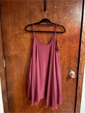 Umgee Burgundy Spaghetti-Strap Swing Mini Dress
